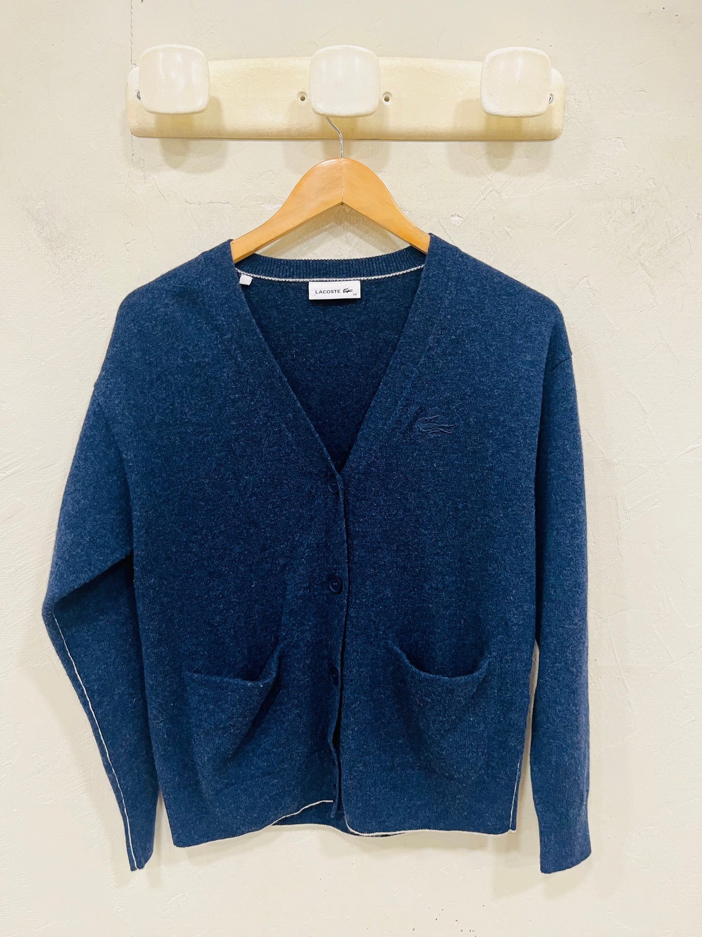 LACOSTE GILET LAINE BLEU MARINE T.34/36