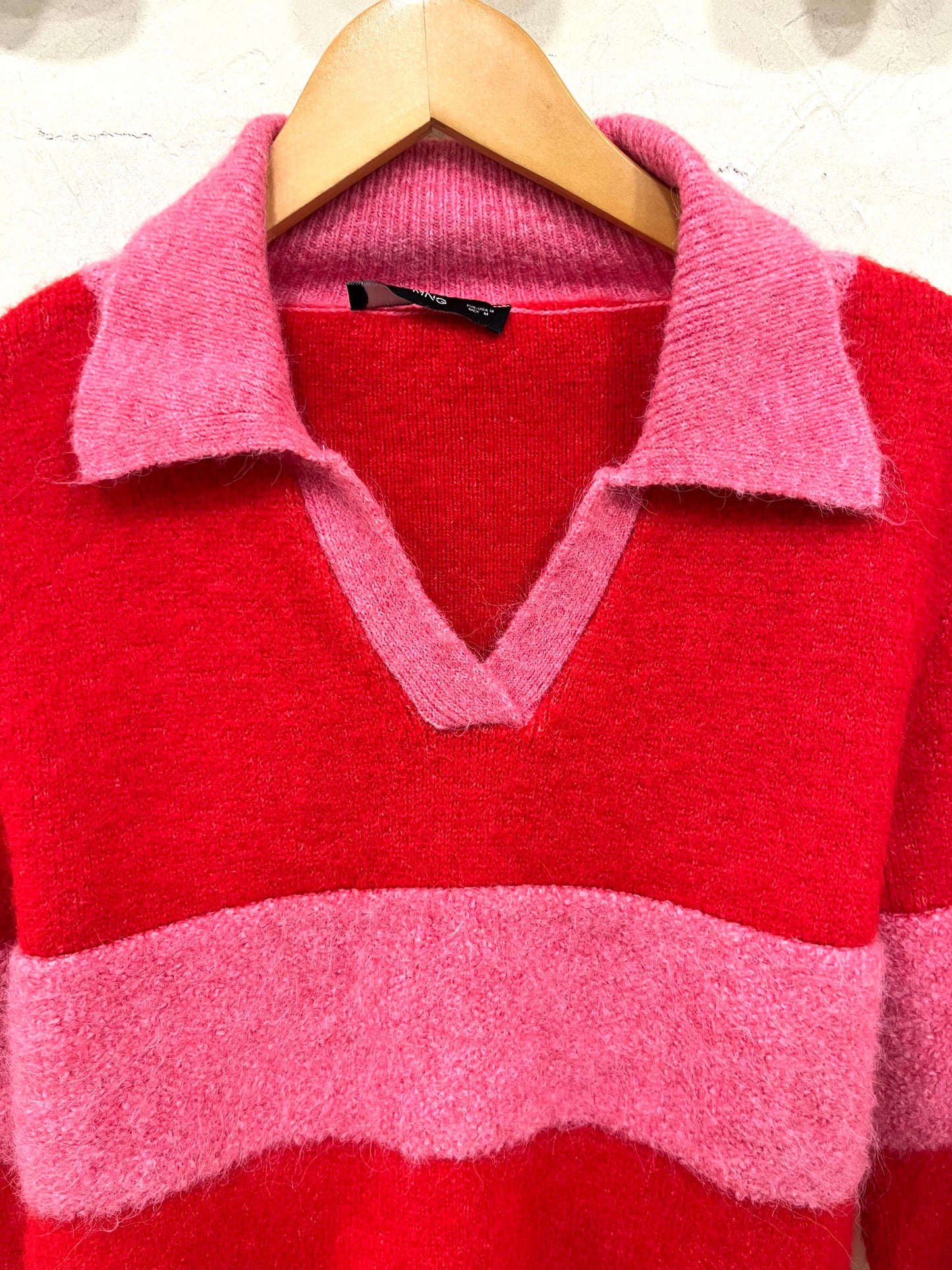 MANGO PULL ROSE ET ROUGE T.38