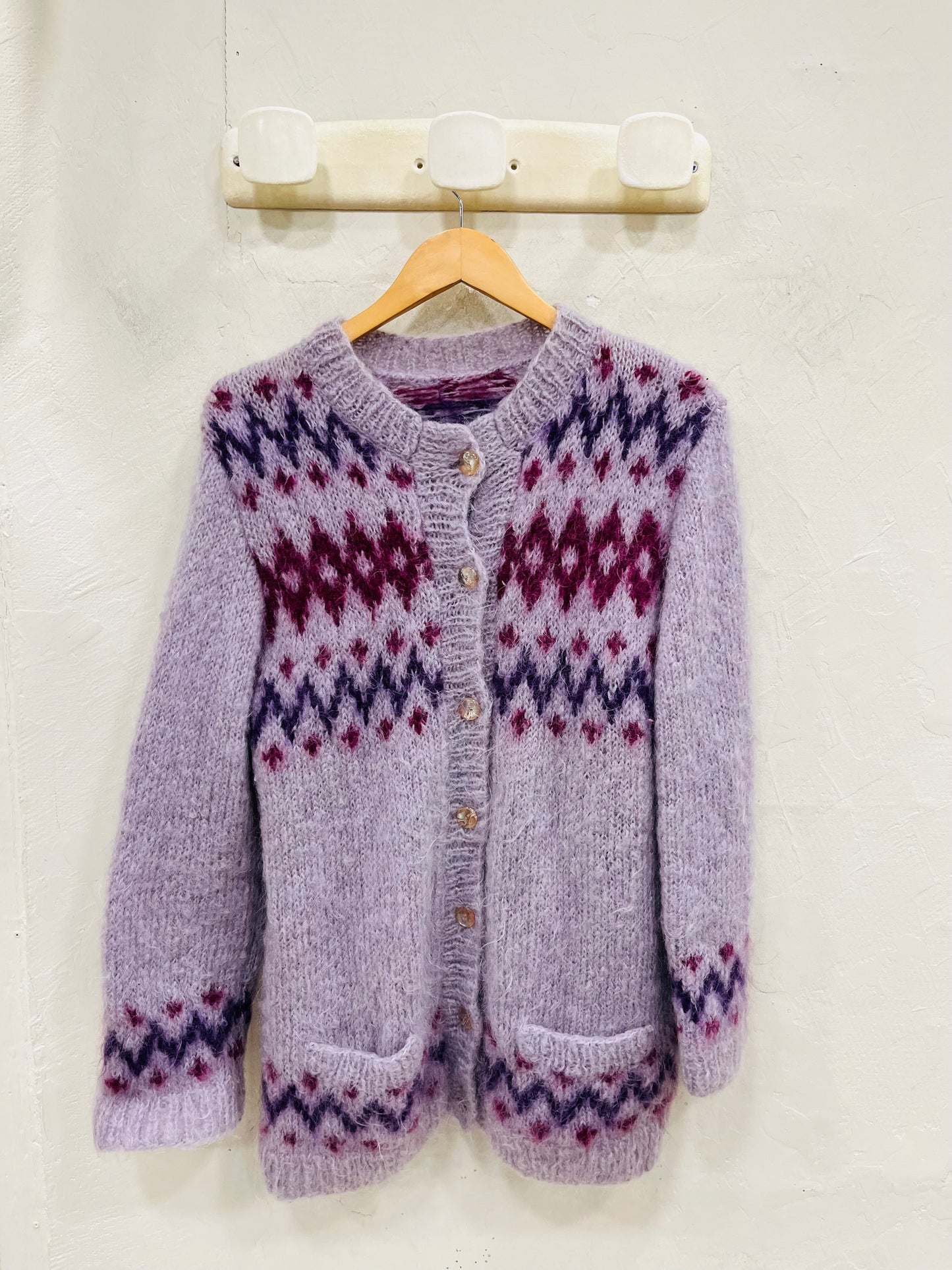 CARDIGAN MOHAIR FAIT MAIN