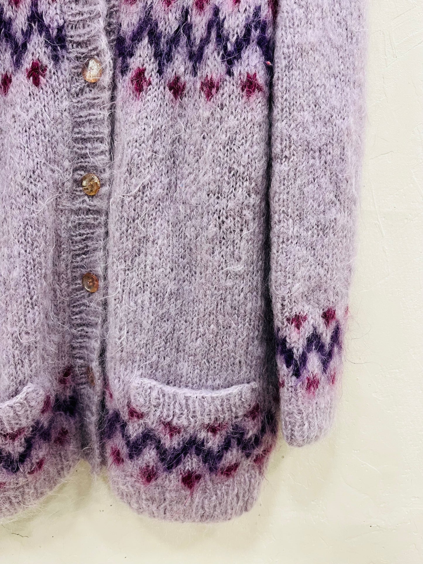 CARDIGAN MOHAIR FAIT MAIN