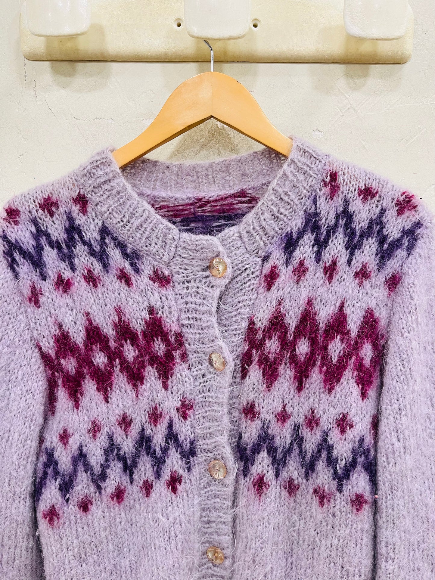 CARDIGAN MOHAIR FAIT MAIN