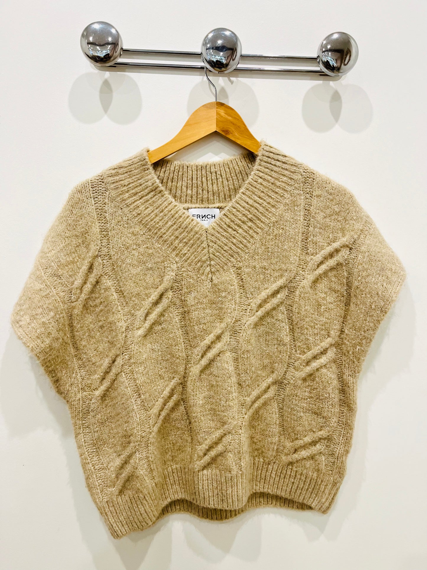 FRENCH PULL MAILLE BEIGE  T.40